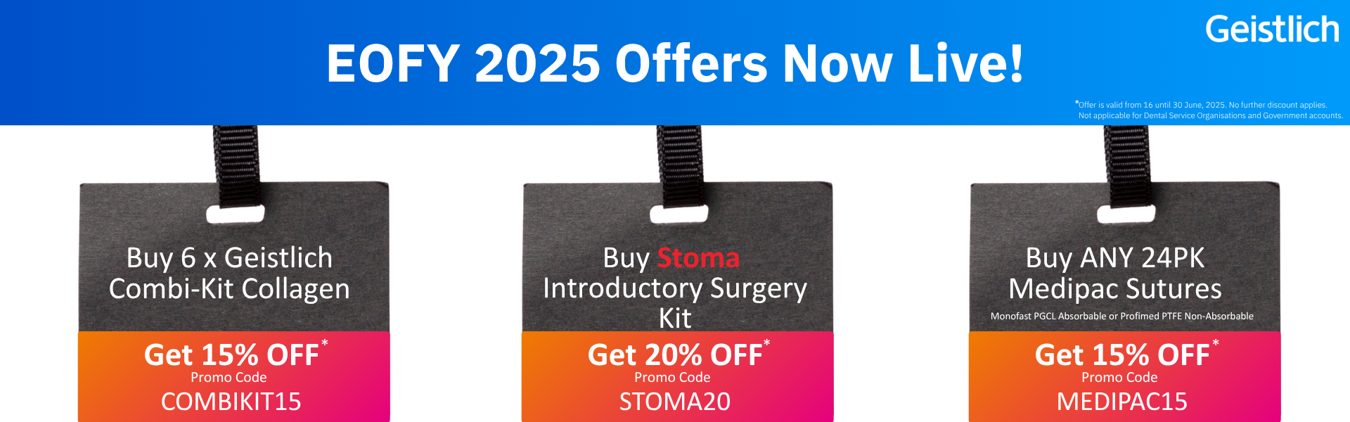 An image displaying EOFY 2025 deals for Geistlich ANZ E-Shop